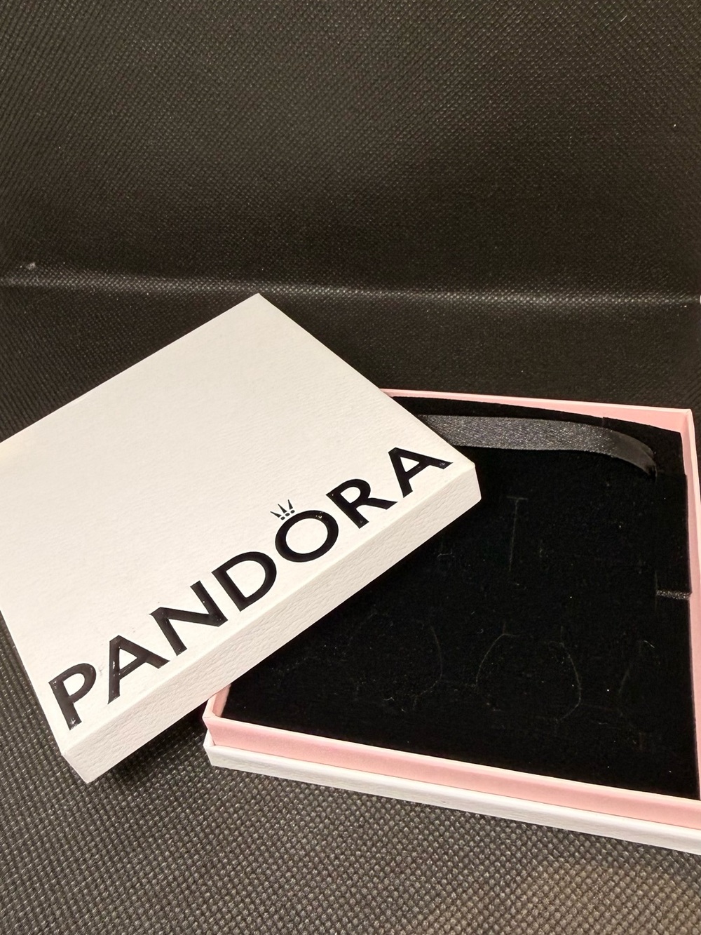 Pandora White Box with Pink Trim and Black Interior